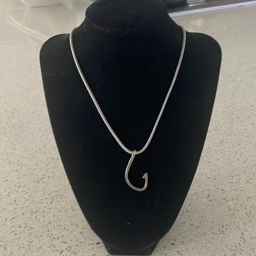 Silver Hook Pendant Necklace
